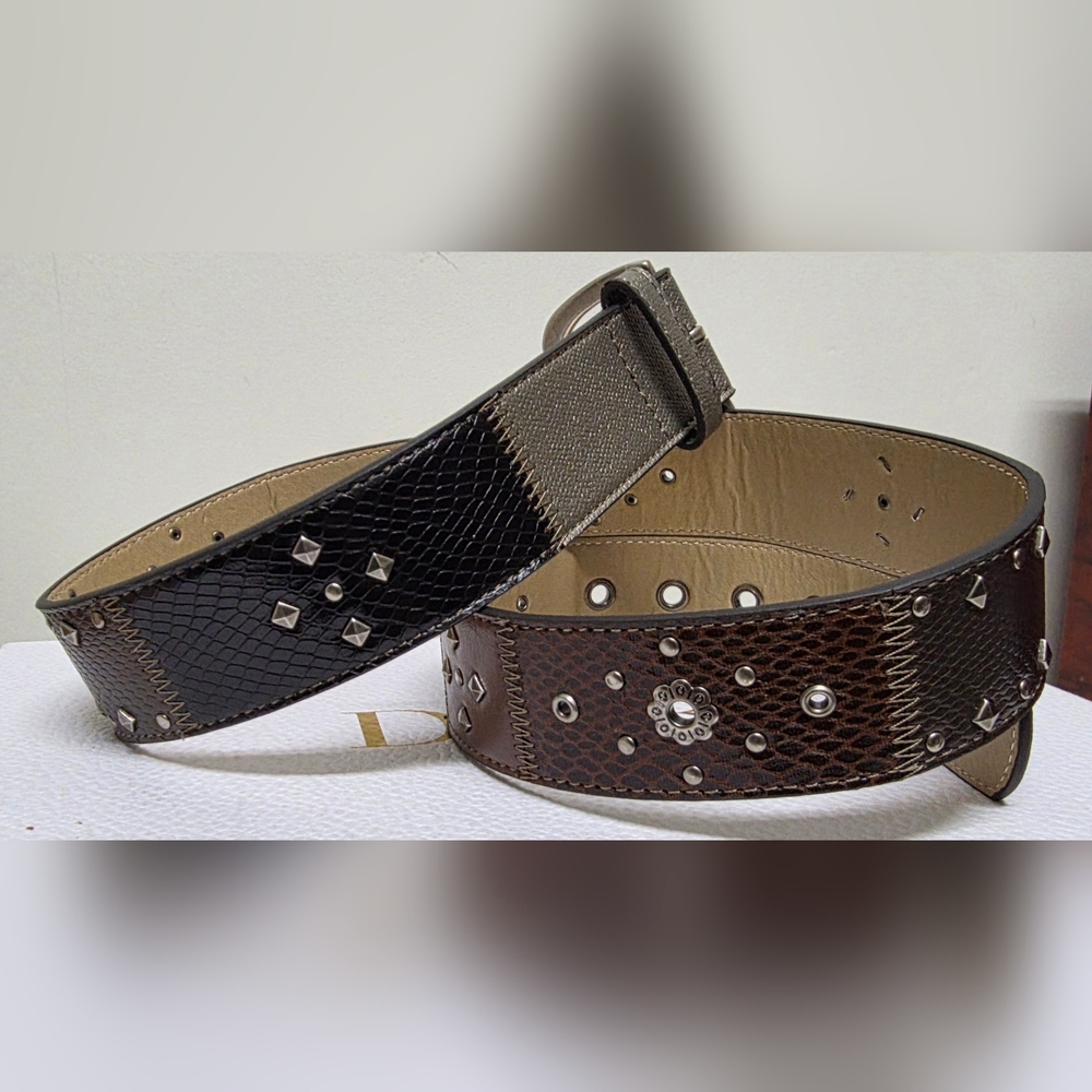 RELIC PVC Mixed Patchwork Buckle Belt Size Large